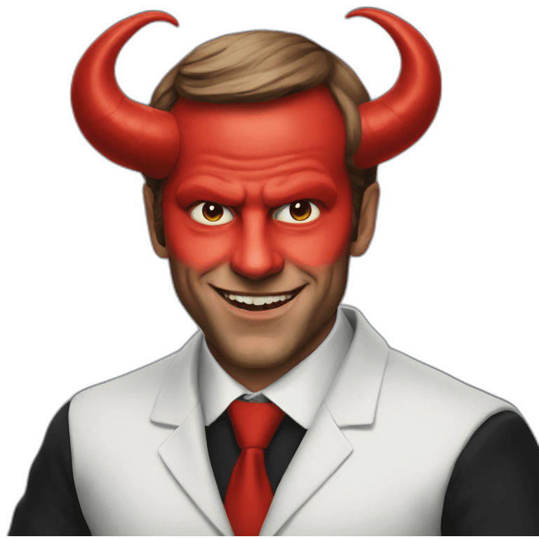 macron as a devil emoji