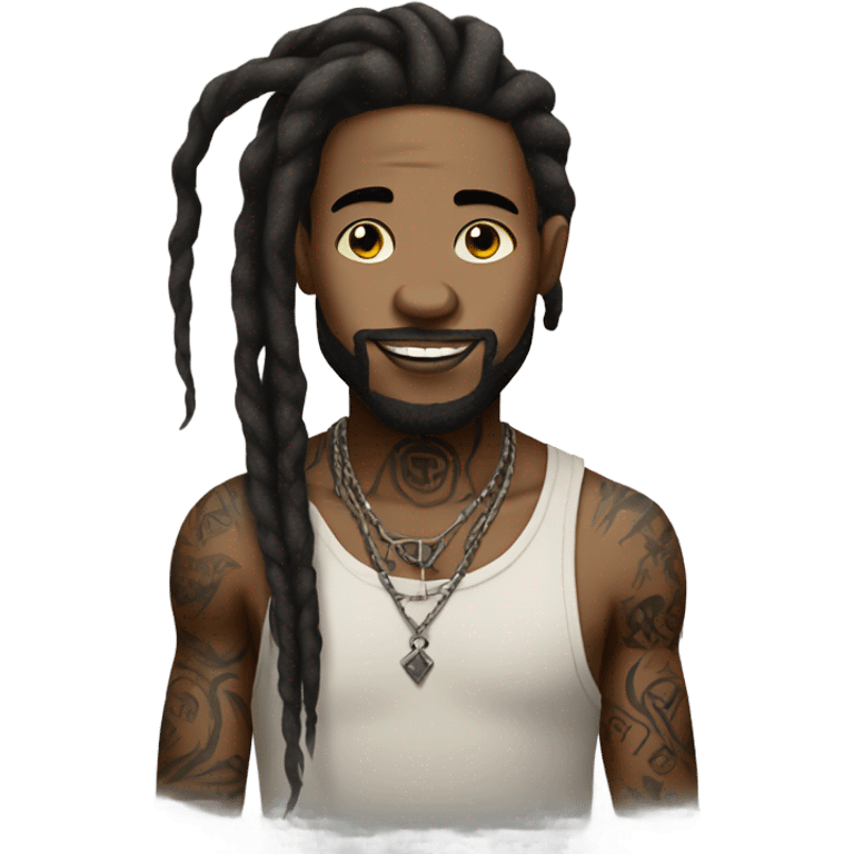 Lights skin man with dreadlocks and tattoos  emoji