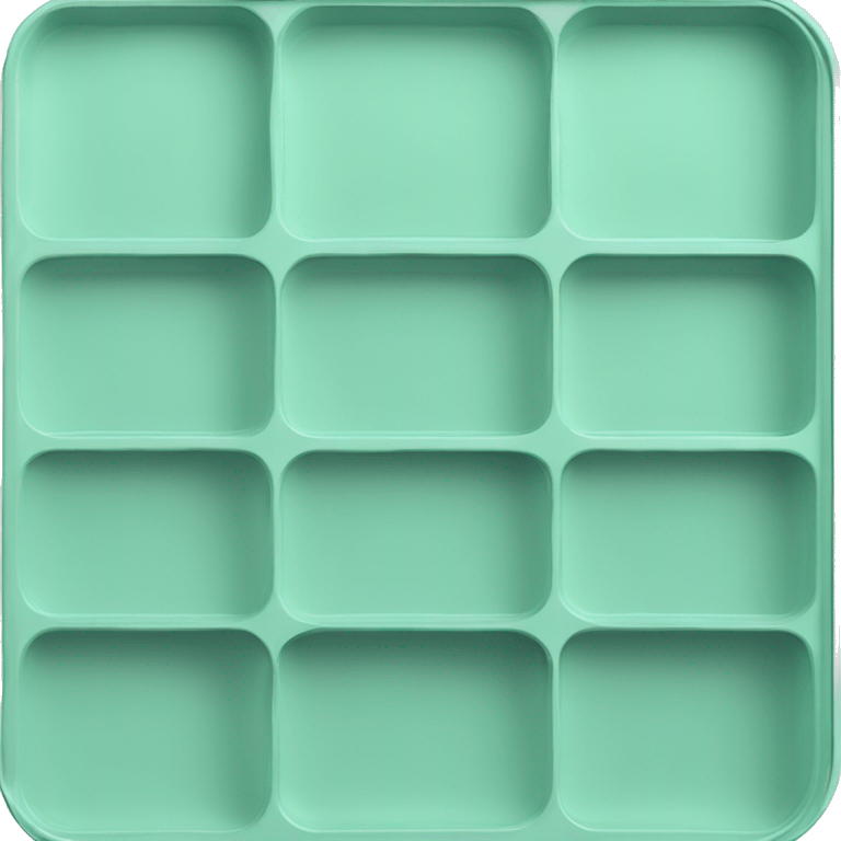 Realistic empty metallic mint green baking pan with handles emoji