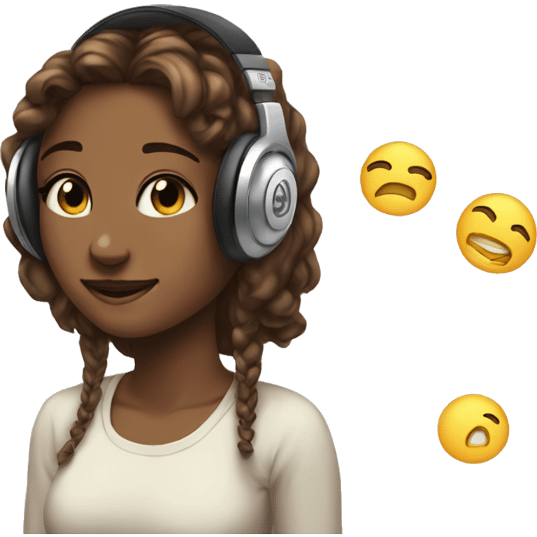 girl pose headphones an micro tumblr emoji