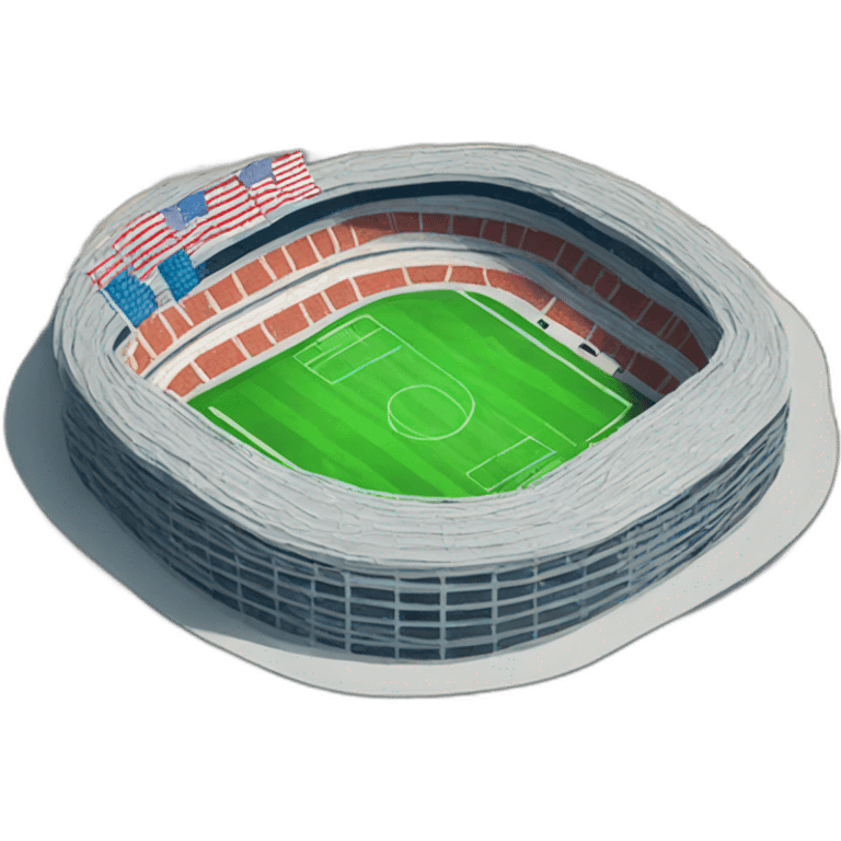 Stadium with flags and screen emoji