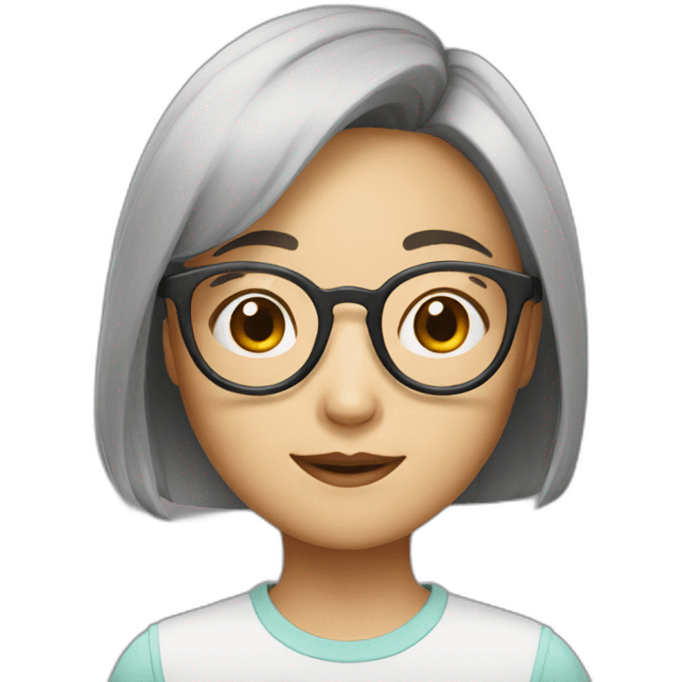 Asian girl with glasses emoji