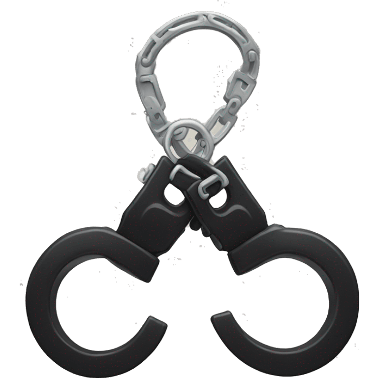 Fuzzy black handcuffs emoji