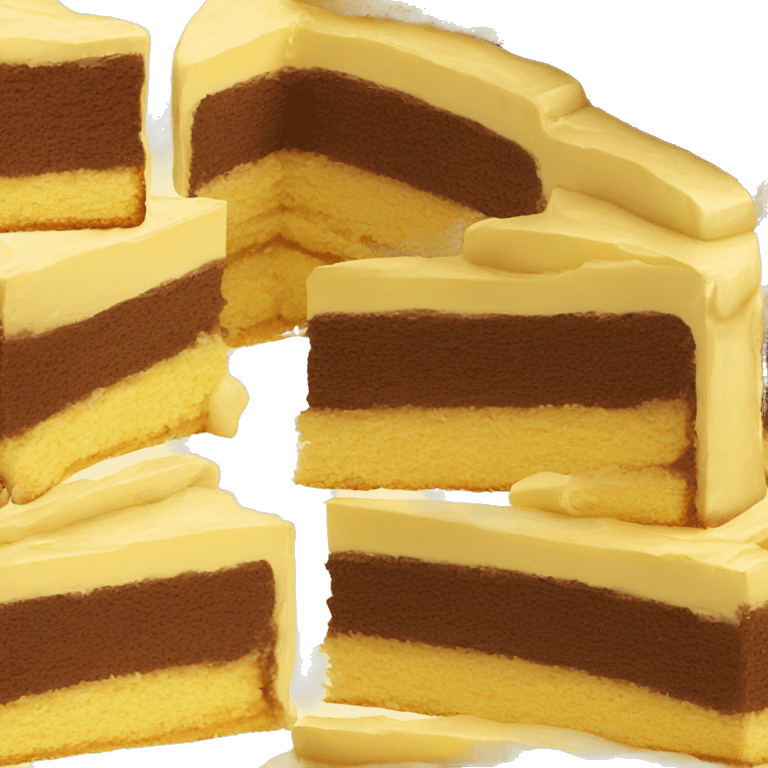 Realistic yellow layered cake emoji