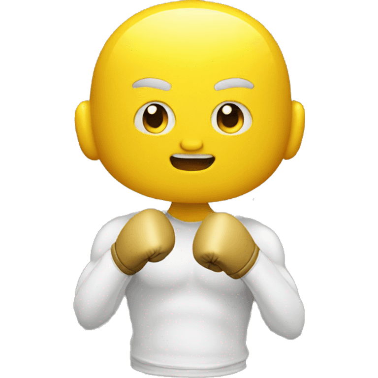 yellow man wearing boxing gloves emoji