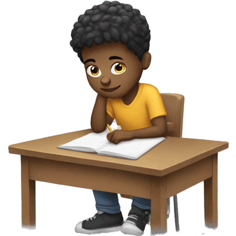 boy doing homework emoji