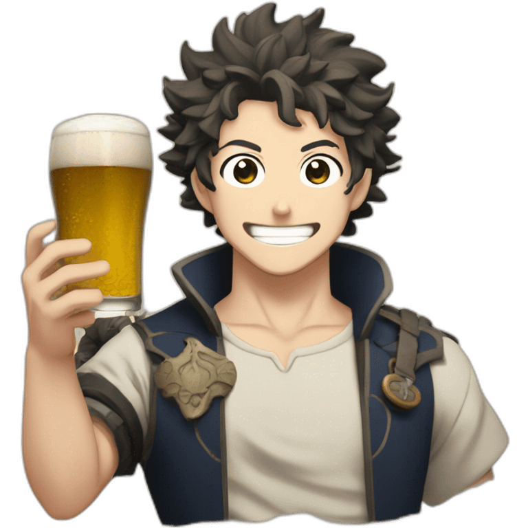 Asta de black clover qui bois une bière emoji