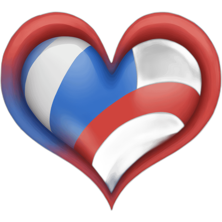 heart in the hues of the Russian flag emoji