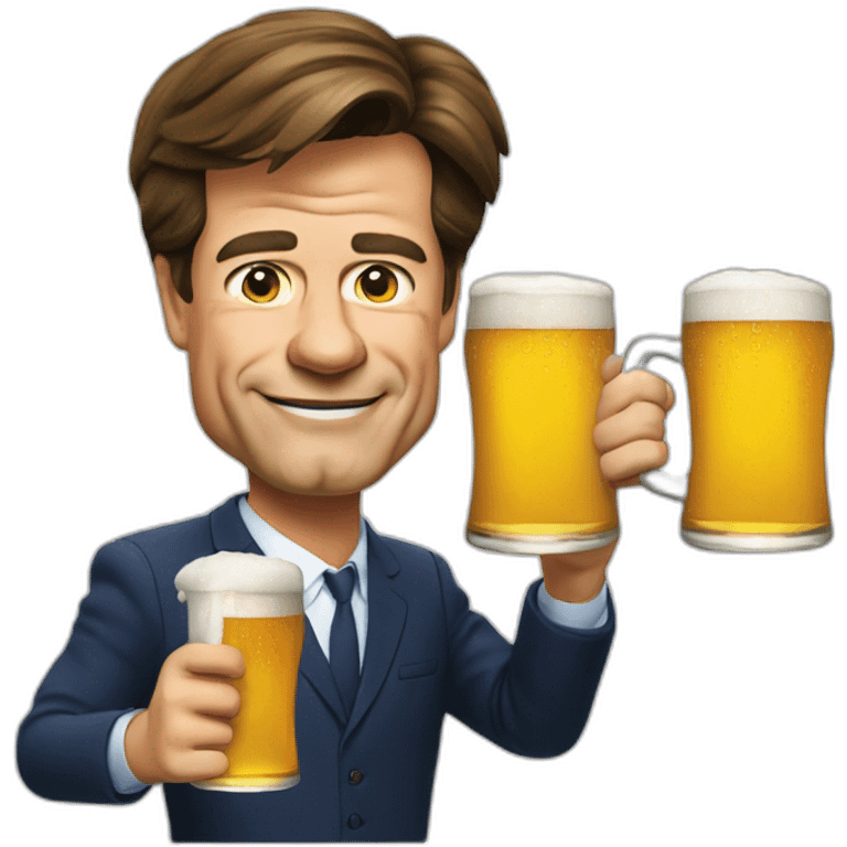 Mark Rutte with a beer emoji