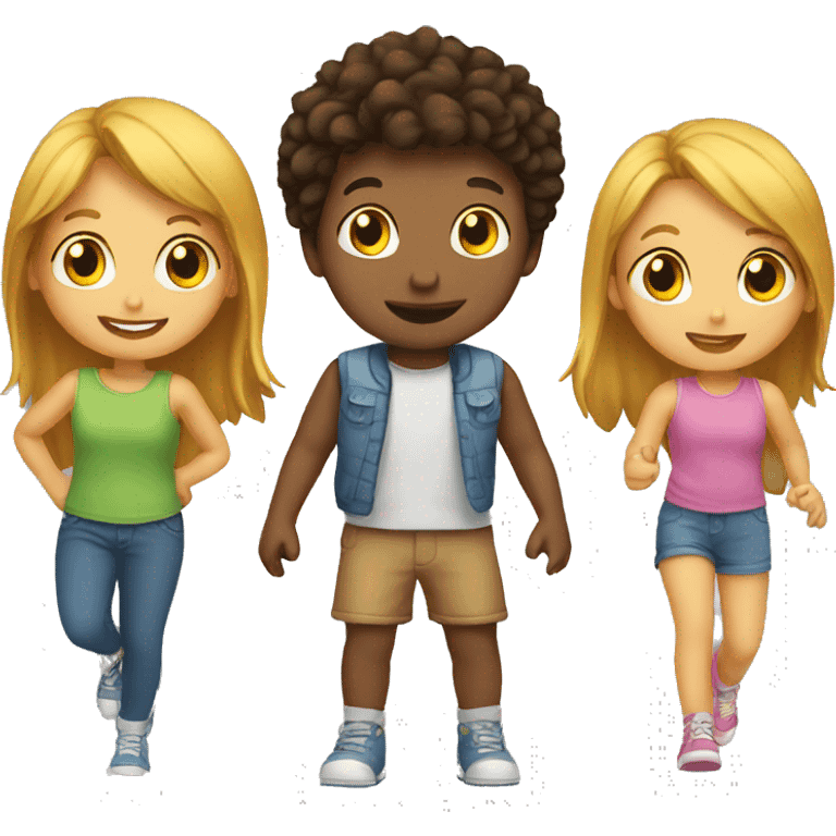 three kids playing together emoji