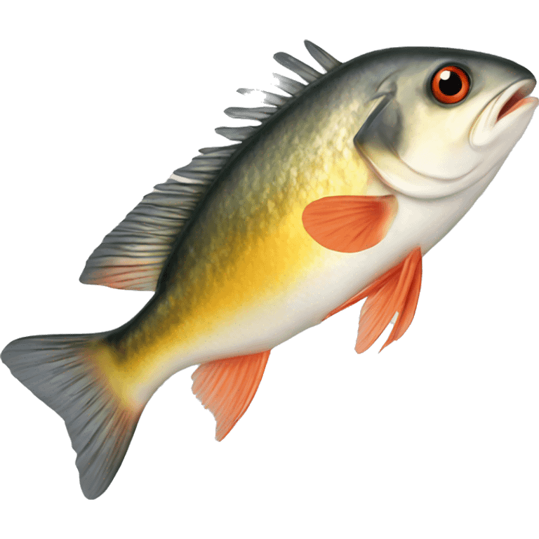 Realistic perch fish emoji