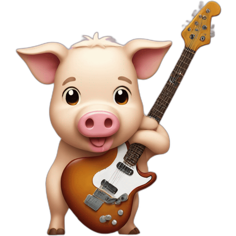 pork playing hard rock emoji