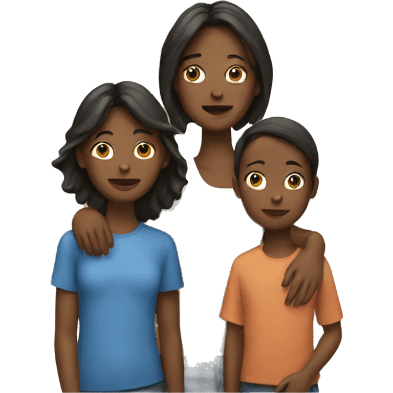 Women with three kids  emoji