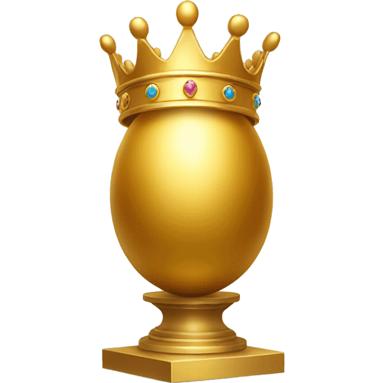 golden egg on pedestal wearing a crown emoji