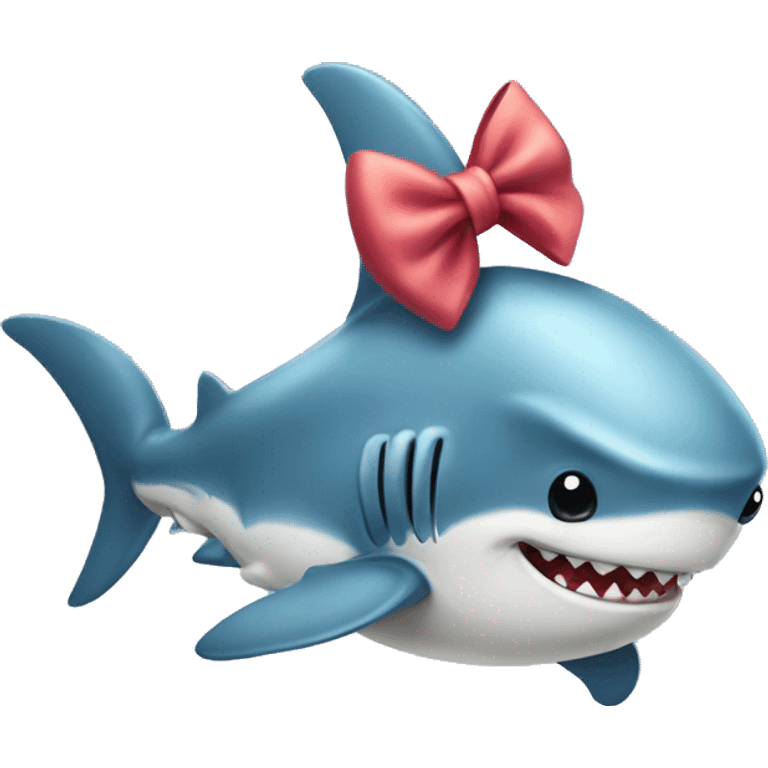 a cute shark with a bow emoji