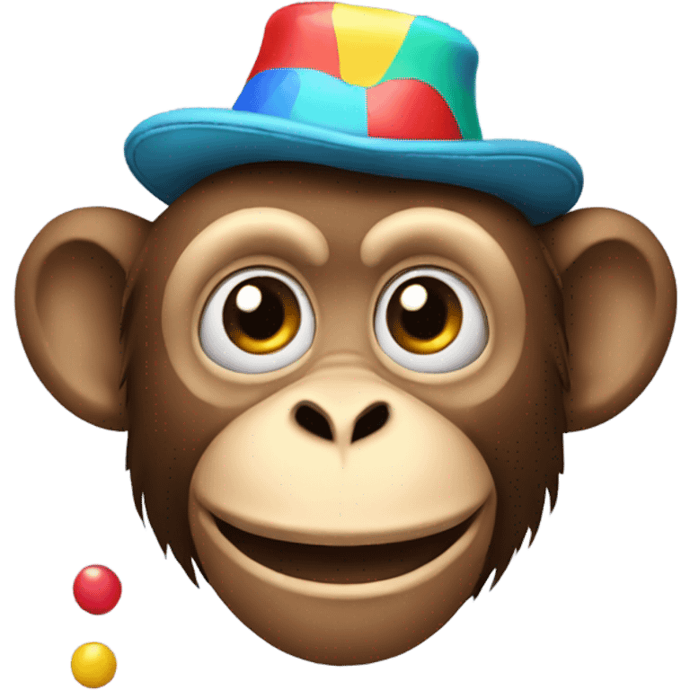 Monkey with a clown hat on emoji