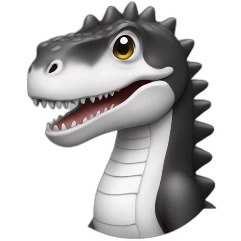 Black and white dino emoji