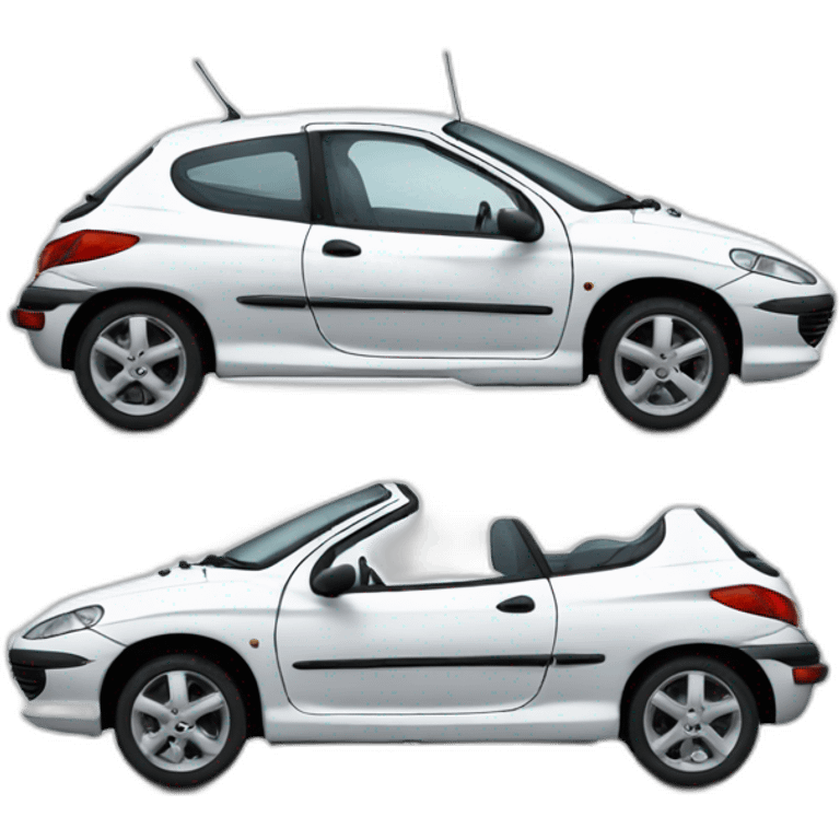 White broken Peugeot 206  emoji