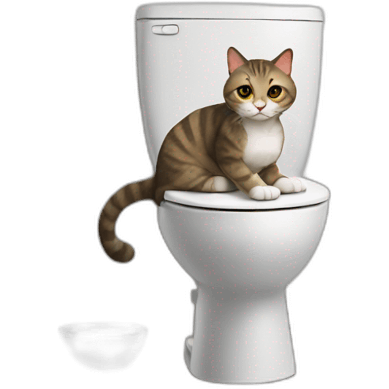 Cat sitting on a toilet emoji