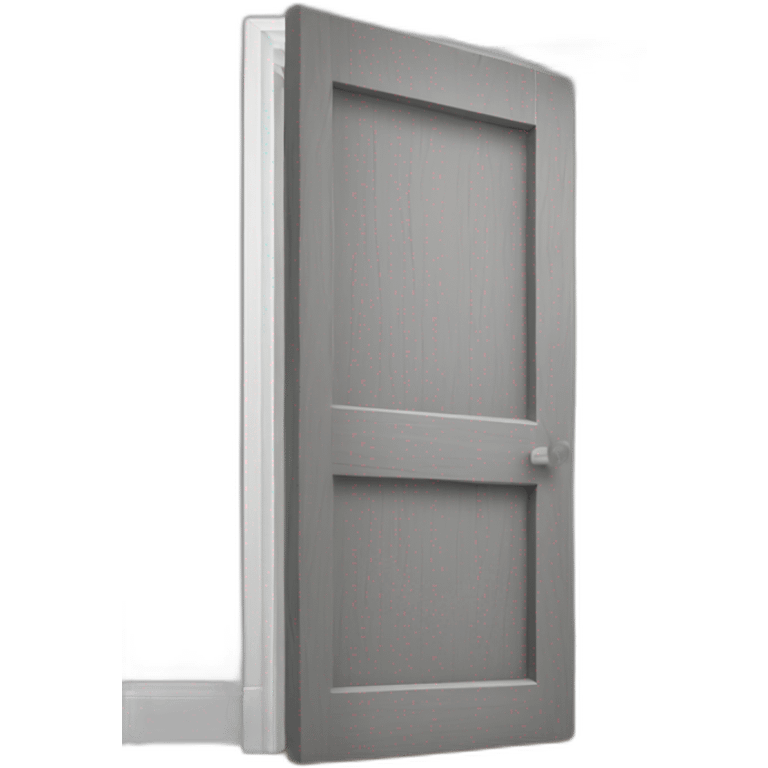 One gray wood open door perspective emoji