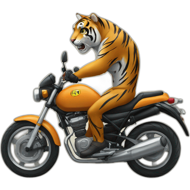 Tigre montando en moto emoji