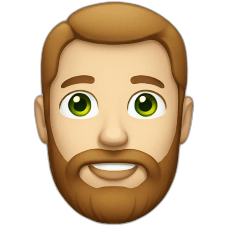 white guy with green eyes and a brown beard emoji