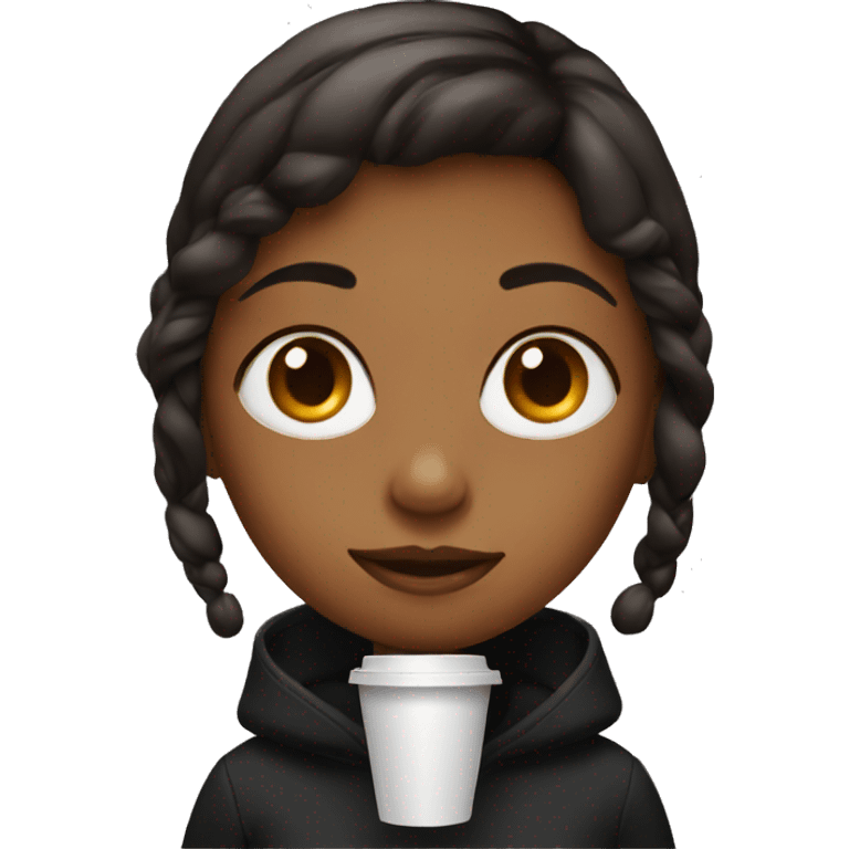 girl with black coffee cup emoji