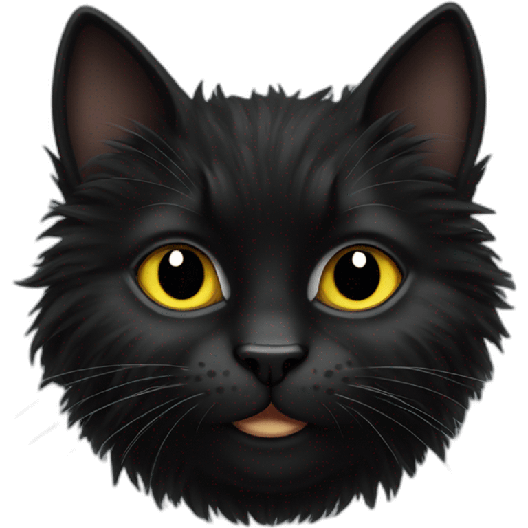 fluffy black cat emoji