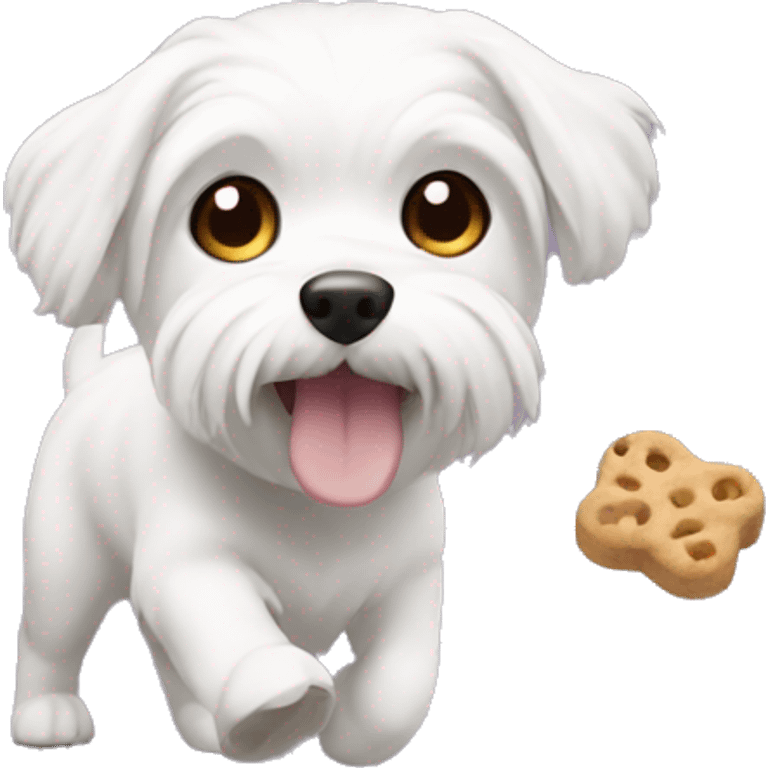 Maltese sneaking dog treats  emoji