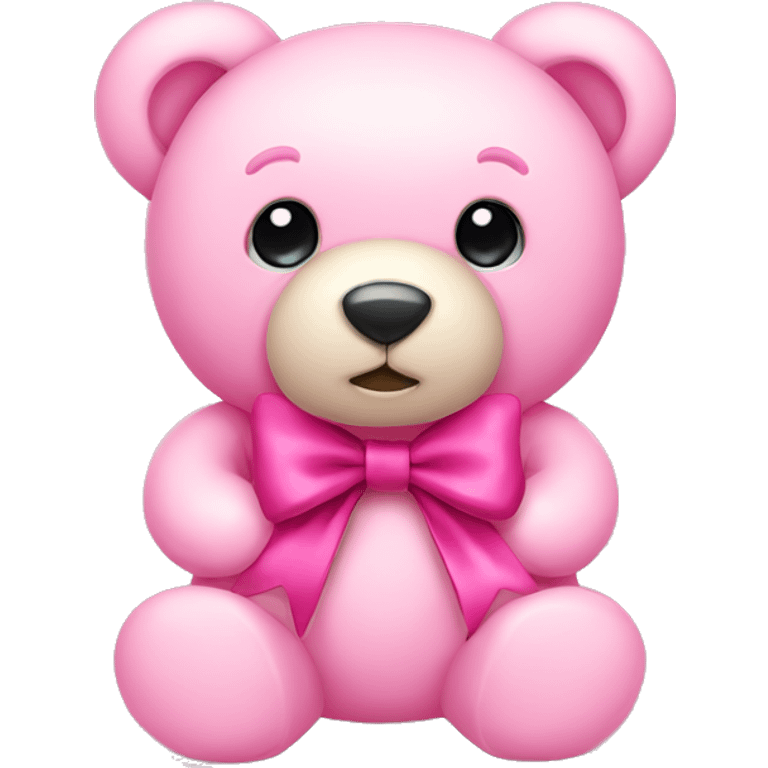 pink teddy bear with pink bow emoji