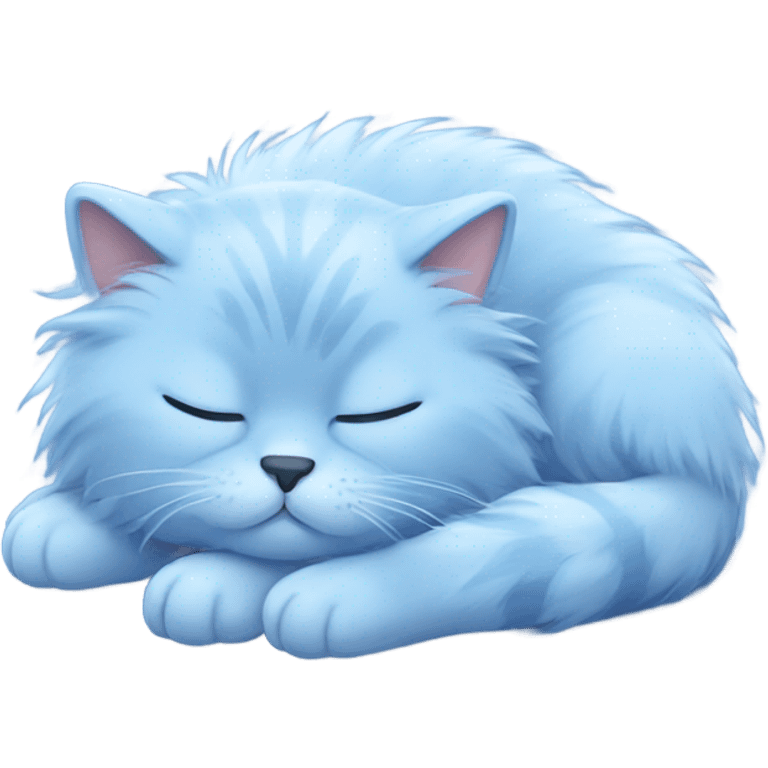 Fluffy blue cat sleeping emoji