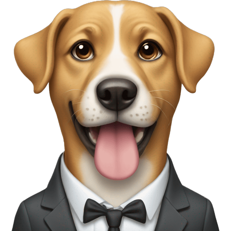 dog with a suit emoji