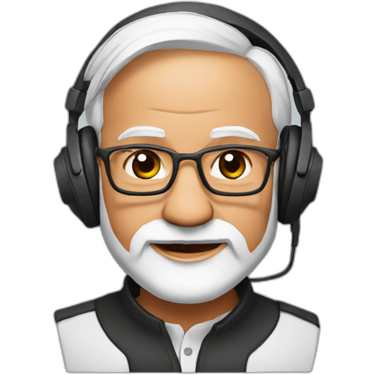 narendra modi with headphones emoji