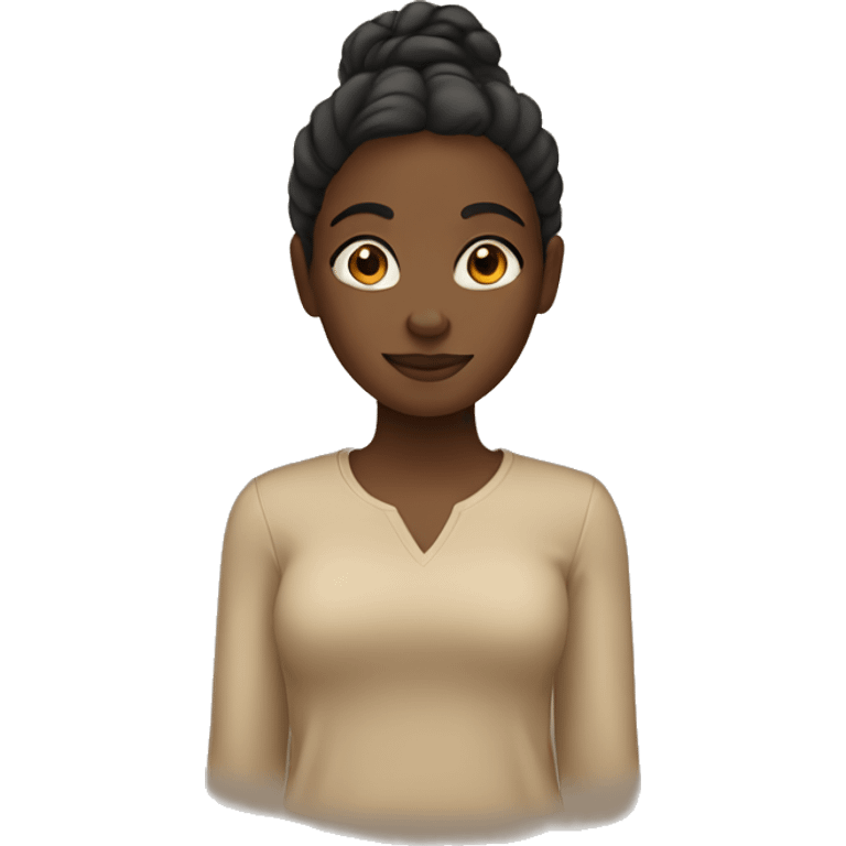 Black girl wearing beige  emoji