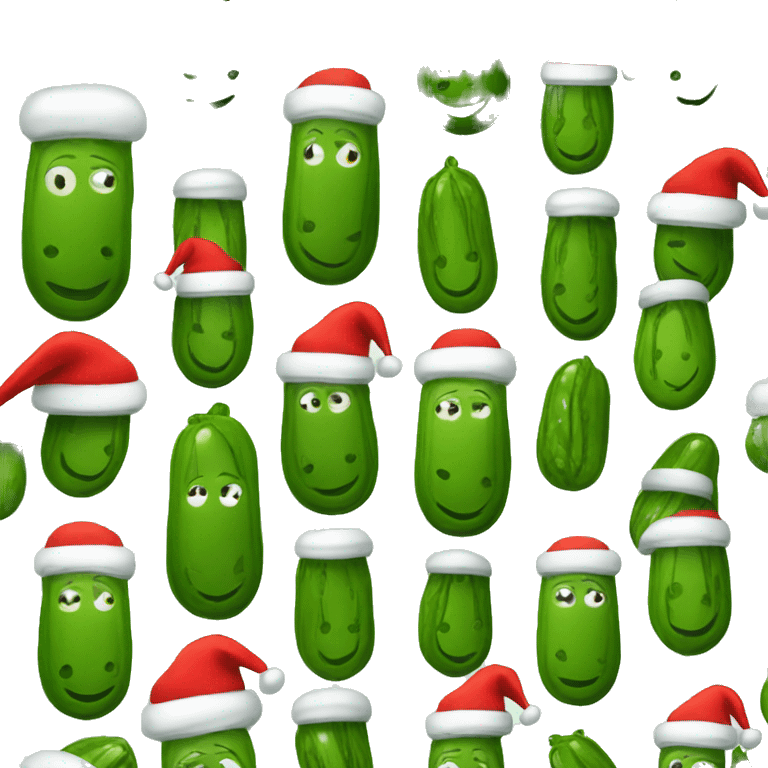 Pickle with a Santa hat  emoji