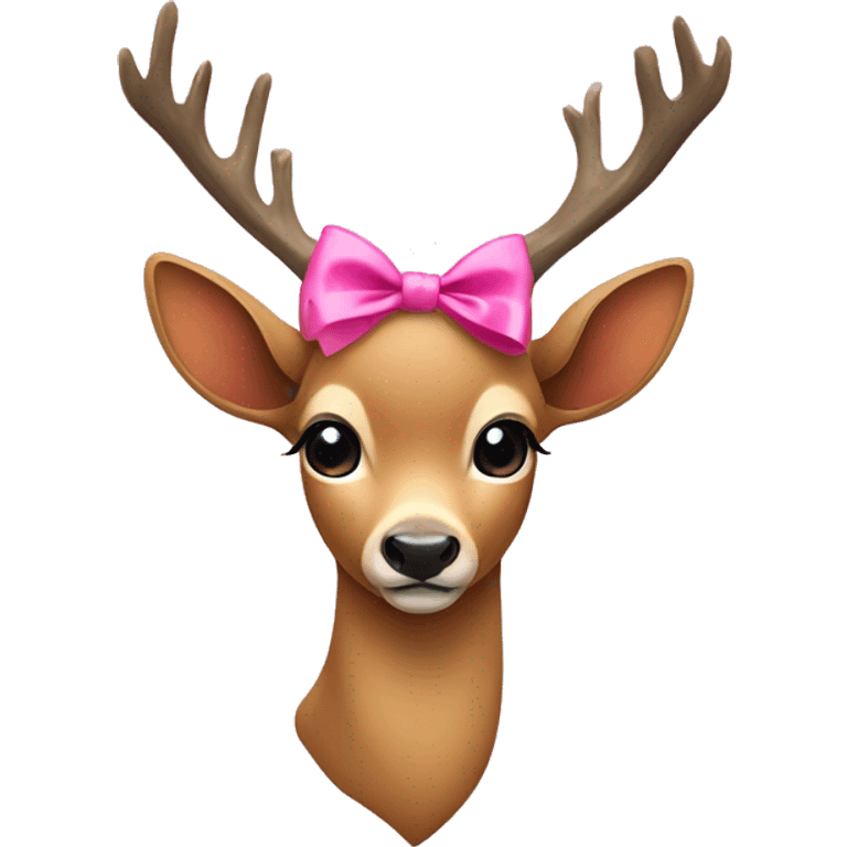 deer with pink bow  emoji