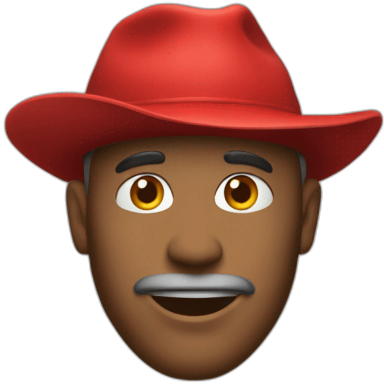 a man with a red hat but WE Can see aller thé body  emoji