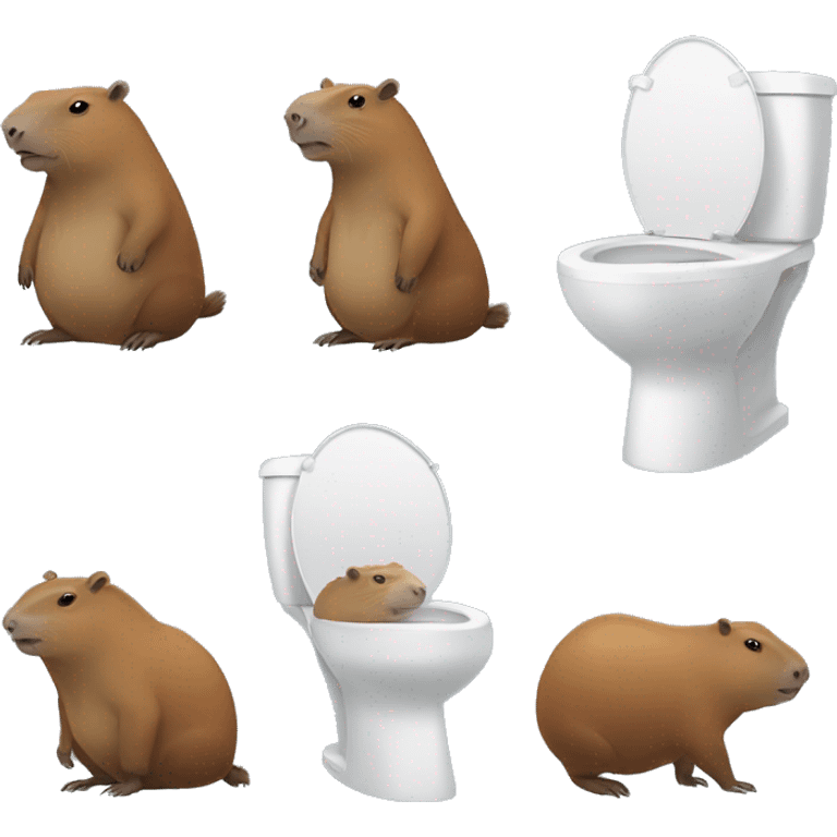 Capybara in toilet room pop emoji