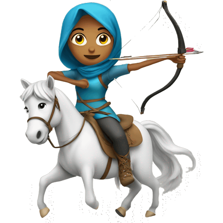 muslim girl doing archery on horse emoji