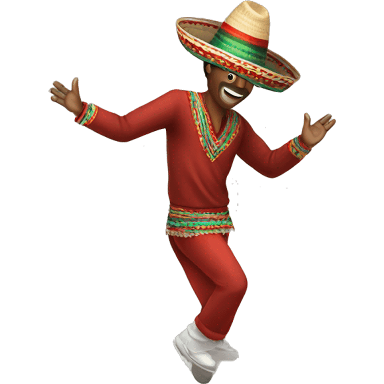 Man dancing with a mexican hat in emoji