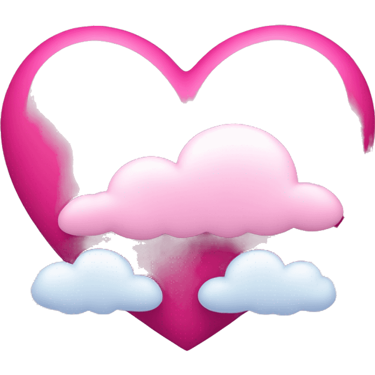 pink heart + cloud emoji