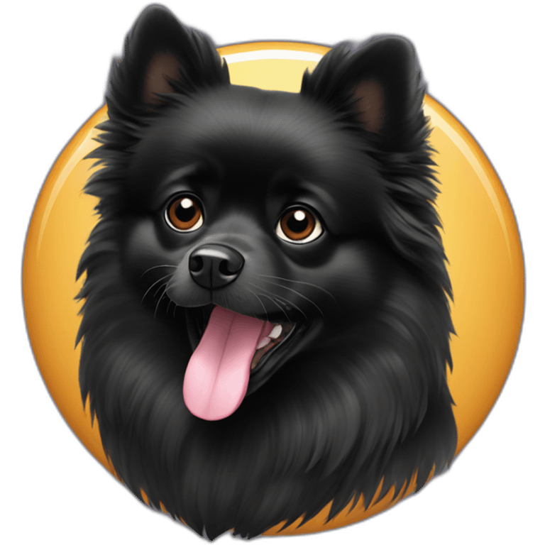 black-Pomeranian-dog emoji