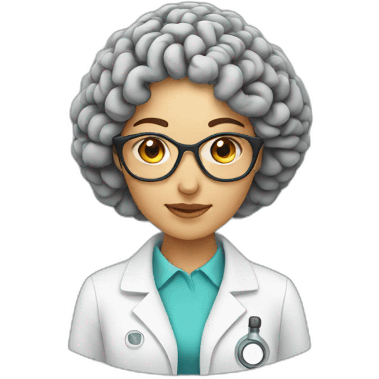 NEUROSCIENTIST WOMEN WITH BRAIN emoji