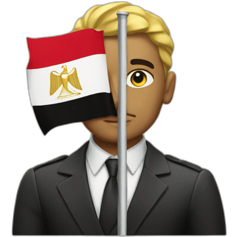 Egypt flag in a strong man emoji