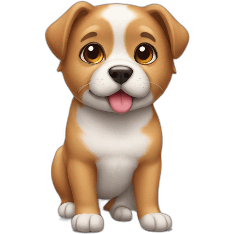 Un chien en dessous d'un chat emoji