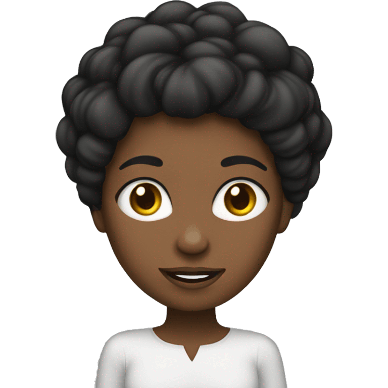 Mujer negra, cabello corto rizo emoji