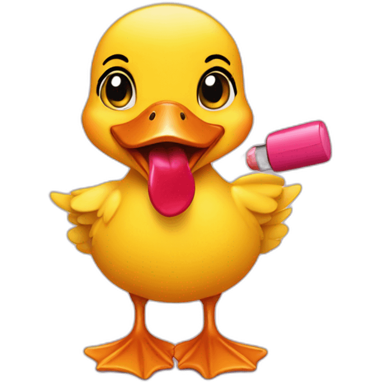 duckling holding lipstick emoji