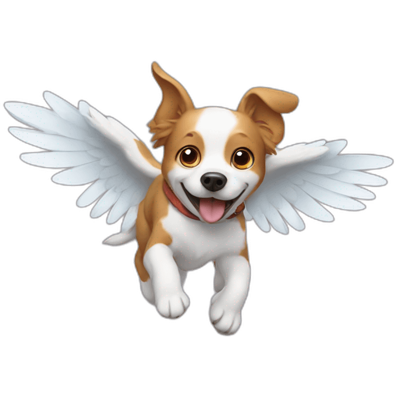 Flying dog with wings emoji