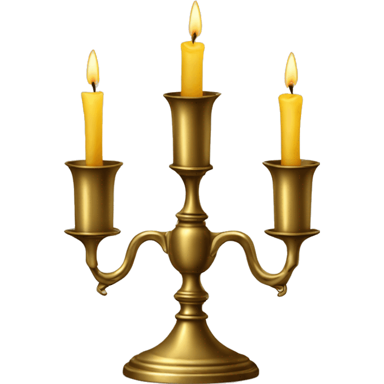 brass vintage candlestick for three candles  emoji