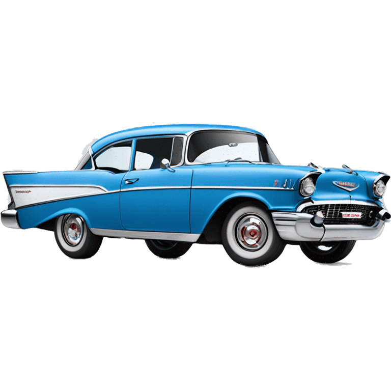 Blue 1957 Chevrolet bel air side view emoji